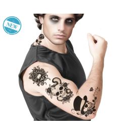 Tatuajes Temporales Blanco y Negro Calaveras, Flores y Sombrero - Diseño Elegante Sombrío Tatuajes Temporales Blanco y Negro Calaveras, Flores y Sombrero - Diseño Elegante Sombrío Precio: 0.69000008. SKU: B1BTKTERL8