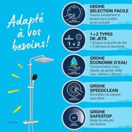 Grohe 26696001 Columna de Ducha Termostática Vitalio Comfort 250 Ahorro de Agua Cromo