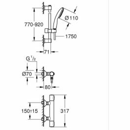 Grohe 34805001 Conjunto de ducha termostático de 1 chorro - Gris