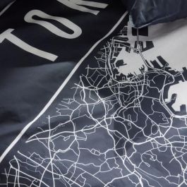 Today TOD3574641268633 Juego de Cama JAVA Algodón 240x220 cm para 2 Personas Estampado Tokio Azul Oscuro