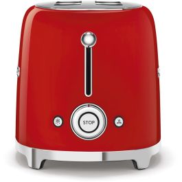 Smeg TSF02RDEU Tostadora de Pan para 4 Rebanadas, 2 Ranuras, Diseño Retro Estilo Años 50, Color Rojo