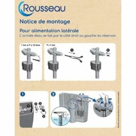 Edouard Rousseau AAAAX63284 Válvula de Flotador para Cisterna WC Lateral, Antirretorno y Cierre Antigolpe de Ariete