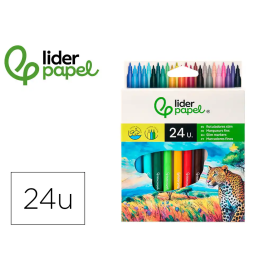 Liderpapel Rotulador Slim Caja 24 Unidades Colores Surtidos Punta Fina 2mm Tinta Lavable Precio: 3.50000002. SKU: B12N8KZGHA