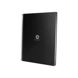 Antartik Cuaderno espiral A4 Micro, tapa forrada, 80 hojas 90 gr, rayado puntos, banda color, negro