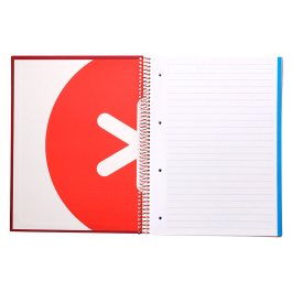 Antartik Cuaderno espiral A4 forrado 120 hojas 90 gr color frambuesa