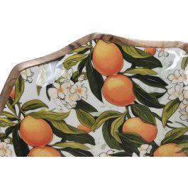 DKD Home Decor Bol Tropical de Mango Apto para Lavavajillas Multicolor 30x30x7 cm - Colección National Oranges (2 Unidades)