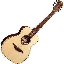 LAG Guitarra Acústica Lâg Travel Spruce Natural Folk Tapa Abeto Engelmann Macizo Fondo Y Aros Caoba Brillante 6 Cuerdas