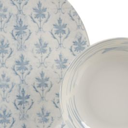 Plato Hondo Azul-Blanco Porcelana 21 X 21 X 5 cm