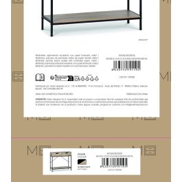 Inde Mueble con 2 Cajones de Madera y Metal 80x30x75 cm