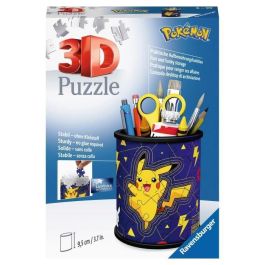 Ravensburger 11257 Puzzle 3D Pokémon Portalápices construible. Crea tu organizador de escritorio con diseño Pokémon para niños +8 años.