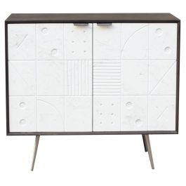 Aparador DKD Home Decor Blanco Marrón Metal Madera de mango 90 x 43 x 80 cm 90 x 43 x 82 cm