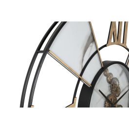 Reloj de Pared Home ESPRIT Blanco Negro Dorado Metal 142 X 9 X 142 cm
