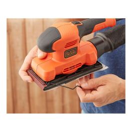 Black+Decker Lijadora Orbital BEW220-QS 150W de 1/3 para Grandes Superficies, Velocidad 14.000rpm, Cable 2m