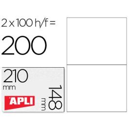 Apli Etiquetas Adhesivas 210x148 mm Inkjet-Láser C-Rectos 2 X 100H Blanco