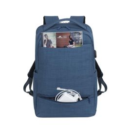 Rivacase 8365 Mochila para Portátil de 17.3" Biscayne, Poliéster Azul. Ideal para viaje o uso diario.