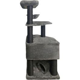 GUILY Rascador para gatos gris oscuro - 50 x 50 x 141 cm - Gris oscuro - 2 plataformas, 1 percha, 1 cabaña, 1 rampa, 1 túnel GUILY Rascador para gatos gris oscuro - 50 x 50 x 141 cm - Gris oscuro - 2 plataformas, 1 percha, 1 cabaña, 1 rampa, 1 túnel