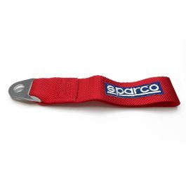 Sparco S01637RS Cinta de Remolque Roja de Longitud Fija para Coche de Recuperación, Agujero de 15mm