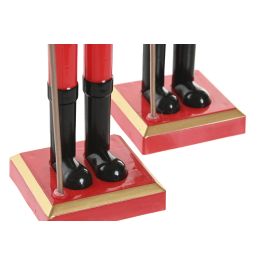DKD Home Decor Figura Navidad Tradicional Elfo Cascanueces Multicolor de Madera y Poliester 7x25.5x8cm (6 Unidades)