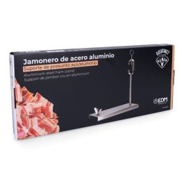 Gourmet Kitchen Jamonero Metálico de Acero Cromado para Jamones Grandes 40x16.5x42cm
