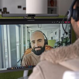 4smarts 2in1 LightBar Pro + Webcam, con LED, Plug & Play, ABS, Plata, compatible con iOS, Windows, MacOS, Linux