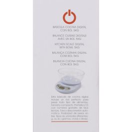 Basic Home Báscula Cocina Digital 5 Kg con Bol Color Blanco (6 Unidades)