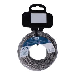 Edm Carrete cable textil trenzado h03vv-f 2 x 0,75 mm² gris oscuro, 5 m