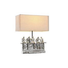 DKD Home Decor Lámpara de Sobremesa Moderna Plateada Beige E27 Resina Metal 21.5 x 43 x 36 cm Precio: 60.5. SKU: S3043642