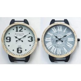 Reloj Pared Vintage DKD Home Decor Natural Negro 7 x 74 x 65 cm (2 Unidades)