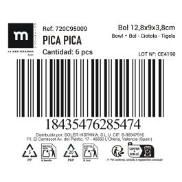 La Mediterranea Bol Aperitivo Ass. Col 12.8 x 9 x 3.8 cm "Pica-Pica" (24 Unidades)