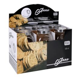 Anna Tarro de Vidrio con 2 Posiciones, 450 ml - Dimensiones: 8x10x10 cm (24 Unidades)