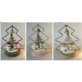 DKD Home Decor Figura Navidad Fantasía LED, Marrón Rosa Dorado, Diseño Árbol, 7x14x10 cm (Pack 6 Unidades Surtidas) Precio: 22.76736. SKU: B19ZW5X59X