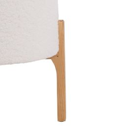 Puff Tejido Sintético Beige Madera 46 x 46 x 46 cm