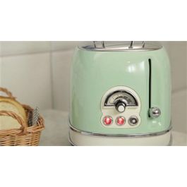 Ariete 155/14 Tostador Vintage 2 Ranuras Verde con Rueda Selectora de 6 Niveles y Bandeja Recogemigas