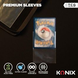 Konix 3328170302593 Fundas Premium para Cartas - 100 Bolsillos - Transparentes - Compatible Magic The Gathering y Pokémon