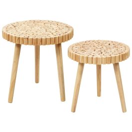 Home Deco Factory Juego de 2 Mesas Nido Rondin Colección Natural