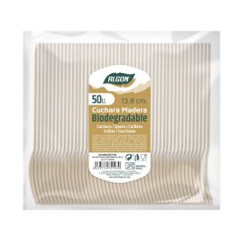 Algon Set 50 Cucharas Café Madera 13.8 cm