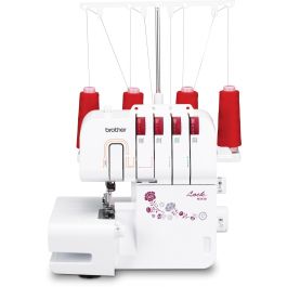 Brother M343D Overlock de 2 Agujas, Brazo Libre, Iluminación LED, Diferencial Ajustable, Roscado Simplificado y Cuchilla Retráctil