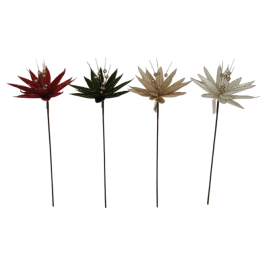 DKD Home Decor Rama de Navidad Tradicional con Flor, 60 cm de Alto, Verde Burdeos - 12 Unidades de Poliéster Surtidas Precio: 49.50000011. SKU: B1BLMW2P8S