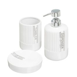 Set de Baño Blanco Cerámica 14 x 14 x 20 cm Precio: 13.95000046. SKU: B14DZGKM5F