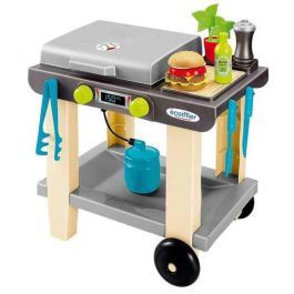 Ecoiffier 4669 Plancha Rodante de Juguete con Comida, Bombona, Molinillo, Utensilios y Accesorios de Cocina para Niños +18 Meses