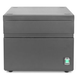 Digitus Armario de Carga Móvil para Escritorio - Estación de Almacenamiento y Carga para 10 Portátiles/Tabletas hasta 14", Desinfección UV-C, USB-C, Negro