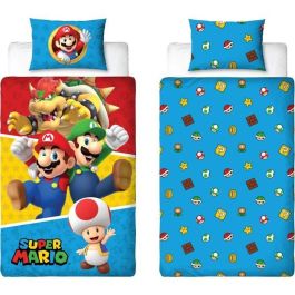 Mario Bros AAAUX56884 Juego de Cama Reversible Microfibra 140 x 200 cm + Funda Almohada 63 x 63 cm Precio: 29.49999965. SKU: B14CHC45WD