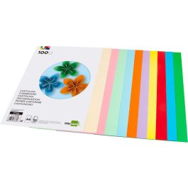 Cartulina Liderpapel A4 180 gr-M2 10 Colores Surtidos Paquete De 100 Hojas