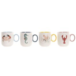 DKD Home Decor Mug Mediterraneo Blanco Multicolor Porcelana New Bone Apto Microondas Lavavajillas Capacidad 340ml 12 Unidades 8 x 9.6 x 12 cm Precio: 37.50000056. SKU: B1F7D7HBE3