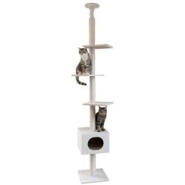 KERBL - Árbol para gatos FERDI - 38 x 38 x 240 a 260 cm - Blanco - Sisal KERBL - Árbol para gatos FERDI - 38 x 38 x 240 a 260 cm - Blanco - Sisal