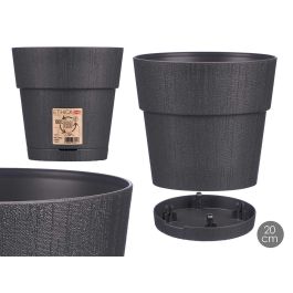 Maceta Plastico 20 Cm Ethica Antracita Stefanplast (12 Unidades)