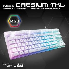 The G-Lab KEYZ-CAESIUMT-W/FR Teclado Gaming Membrana RGB TKL Diseño FR con 12 Atajos y Personalizable Blanco