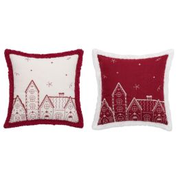 DKD Home Decor Funda Cojín Navidad Tradicional Algodón Burdeos Blanco 45x45 cm Set 4 Unidades Cierre Cremallera 435 gr/m² Precio: 31.58999998. SKU: B1DWT26PEE