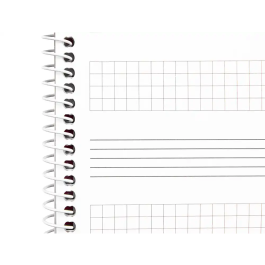 Liderpapel Bloc Música Combi Pentagrama 3mm con Anotaciones Cuadrícula 4mm Cuarto 20 Hojas 100g/m2 Apaisado