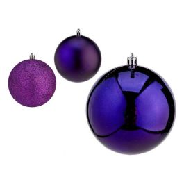 Bolas de Navidad Ø 10 cm 6 Unidades Morado Plástico Precio: 4.49999968. SKU: B1HENTSAT6